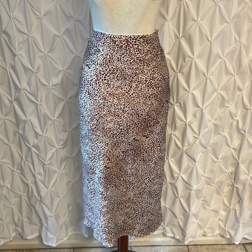 Cheetah Print Silk Skirt